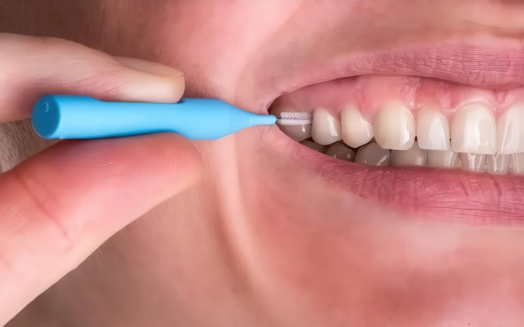 чистка задних зубов ершиками